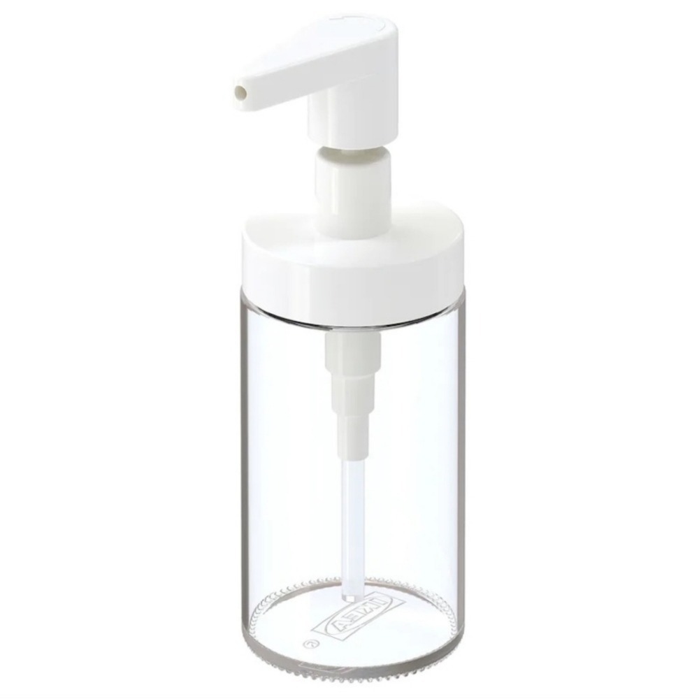 IKEA TACKAN Glass Soap Dispenser White Pump Clear 8oz Bathroom Kitchen‎